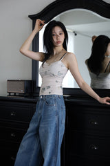 Flower Mesh Blanc Sleeveless
