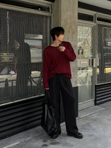 [1+1] LMN Roé Summer Boat Neck Oversized Knit Long Sleeve Tee (4 colors)