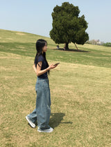 Curvy Crack Curved Denim Pants (1c)