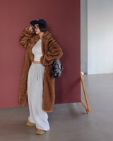 Maxi Raccoon Fake Fur Long Jacket Coat