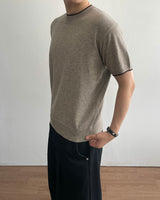 Welt Crop Short Sleeve Knit
