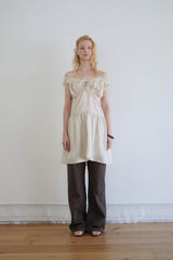 Silky shirring dress_beige
