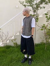 Cropped Nylon Hooded Vest 4C