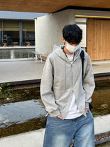 Basic Two-Way Hood Zip-Up (2 Colors)