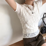 Seko see-through embossed rose sleeveless