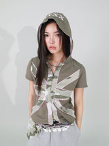 CROSS PATCH HOODIE (KHAKI)