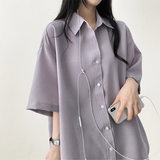 Lori Linen Oversized Fit Short Sleeve Shirt Shirt