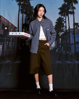 シティ オーバーサイズド プレイド シャツ (Navy)