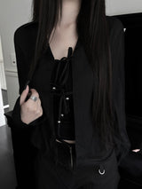 western ribbon crinkle shirt (2color)