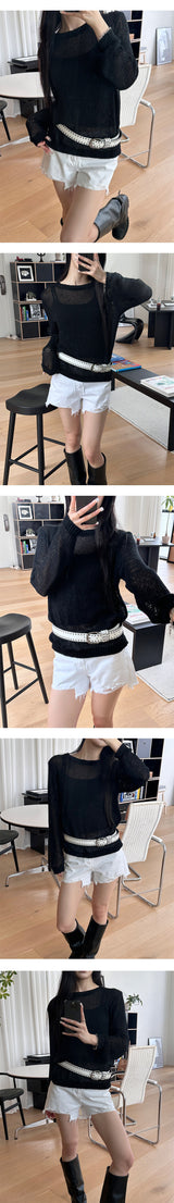 See through loose fit knit(3color)