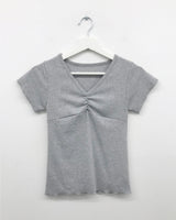Serine shirring t-shirt (4color)