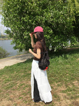 Side slit long skirt (1color)