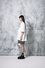 low-edge short-sleeved shirt (WHITE)
