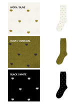 [3PACK] 1507 UNISEX  HEART DOT BASIC SOCKS - color pack