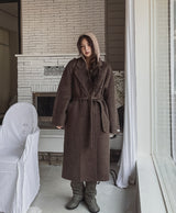 [wool 100%] リニアハンドメイドダブルコート