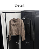 [F/W] クロップスエードジッパージャケット(2color)