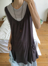Ripe See-through Dot Three Quarter See-through Layered Tee
