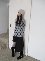 ビッグドット オフショルダーTシャツ