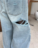 デッケン ダメージ ワイド デニム パンツ