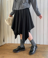 26SS★ [BAONHAUS] Broa Unbalanced Layered Midi Skirt