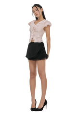Pink rosy chiffon blouse