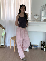 RIBBON PUNCHING WIDE PANTS (3C)