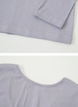 Pendant Layered U-neck Tencel T-Shirt (5color)