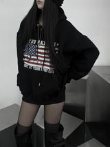 アメリカン フラッグ オーバーフィット フード(unisex / fleece-lined)