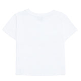 'LESS RULES MORE LOVE' クロップドTシャツ ホワイト/バーガンディー [WOMAN]