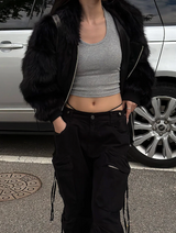 [Unisex] Fur 2way hood zip up(4color)