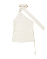 One Shoulder Lace Top _ IVORY