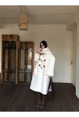 Celebrity toggle checkered long coat