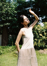 シアープリーツドレス (Light Grey)
