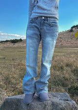 LOW SEMI BOOTS CUT DENIM