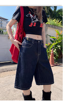 Heritage Retro Adjustable Waist Denim Bermudas