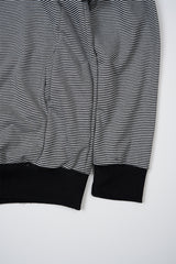 City stripe unbalance hood zip-up