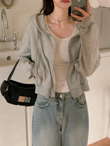 Everyday 2WAY Crop Loose Hood Zip-up (9color)