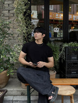 Linen carpenter wide banding denim