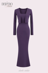 Violet Sleeveless Long Dress Cardigan Set (REGULAR)