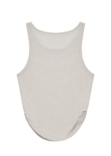 Linen Shirring Sleeveless Top_Beige