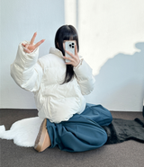KIDDY RING POINT FRONT PLEAT BALLOON PANTS💙🩶🖤 - 3 COLORS