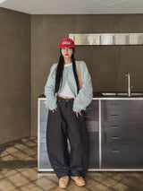Diano raw balloon denim pants