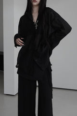 see-through overfit twinkle shirt (4color)