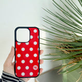 m ドット. (red) グラスバンパーiPhoneケース