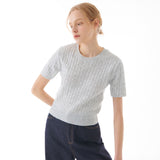 ケーブルハーフニット LIGHT GRAY