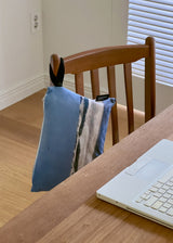 nature pillow blanket - blue bada