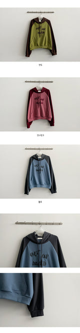 Out embroidery and raglan colored hoodies