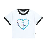 ハートピースリンガークロップTシャツ_ホワイト