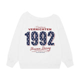 Star Off-Shoulder Loose Fit Sweatshirt 233198150