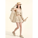[GirlyFancyClub] Pastiel Style* Kaki Casual Lace Pants